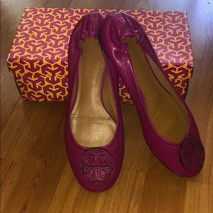 Tori Burch all leather Reva flats
